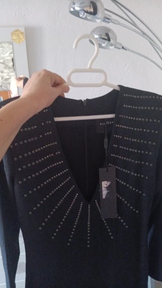 Vestido ASH Negro Talla S brillante y pedrería