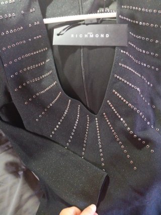 Vestido ASH Negro Talla S brillante y pedrería