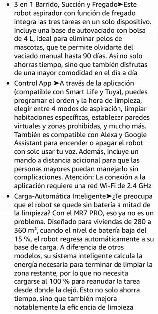 Robot Aspirador Fregasuelo 8000PA Base Autovaciado