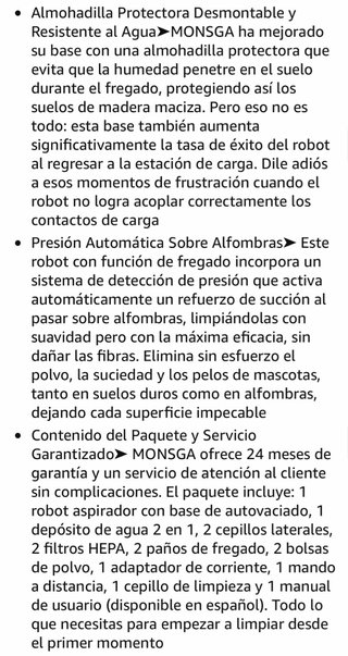 Robot Aspirador Fregasuelo 8000PA Base Autovaciado