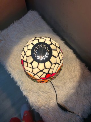 Lámpara estilo Tiffany Flores Vidrio Metal