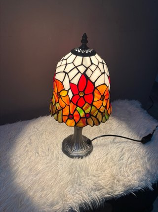 Lámpara estilo Tiffany Flores Vidrio Metal
