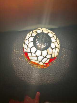 Lámpara estilo Tiffany Flores Vidrio Metal