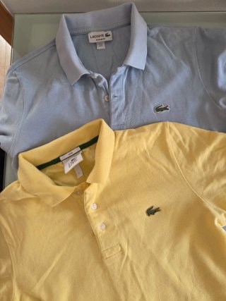 2 Polos Lacoste Azul y Amarillo