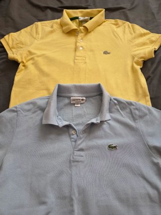 2 Polos Lacoste Azul y Amarillo