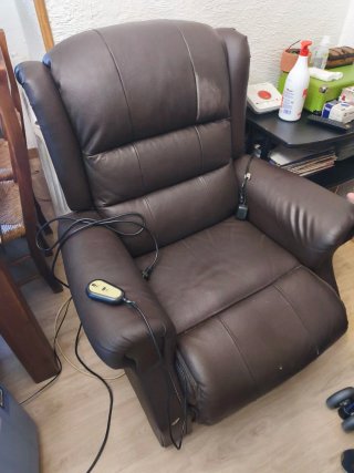 Sillón Elevador HOMCOM Piel Marrón