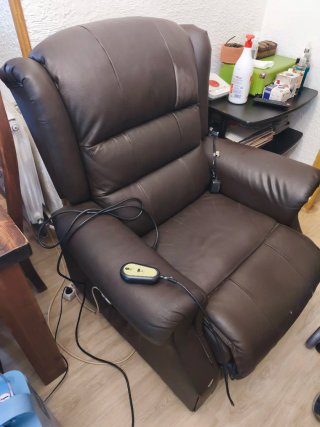 Sillón Elevador HOMCOM Piel Marrón