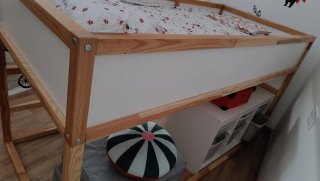 Estructura Cama Alta KURA IKEA Madera Blanca