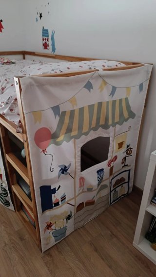 Estructura Cama Alta KURA IKEA Madera Blanca