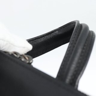 MCM Backpack Leather Black Silver Auth ka4605A -