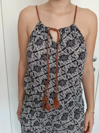 Tuta jumpsuit fantasia bianco e nero