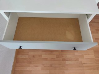 Cómoda Ikea 3 cajones blanco y gris