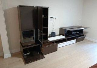 Mueble modular madera y cristal