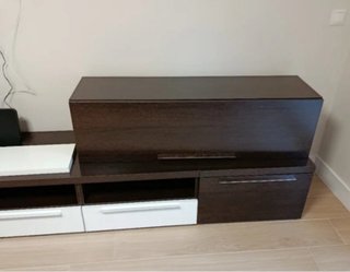 Mueble modular madera y cristal
