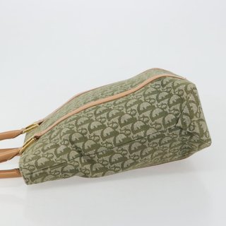 Christian Dior Trotter Canvas Hand Bag Green Gold