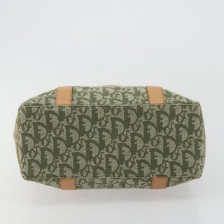 Christian Dior Trotter Canvas Hand Bag Green Gold