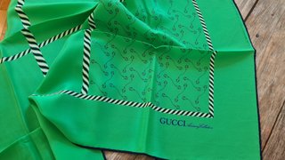 Foulard vintage GUCCI in pura seta 85x85 cm