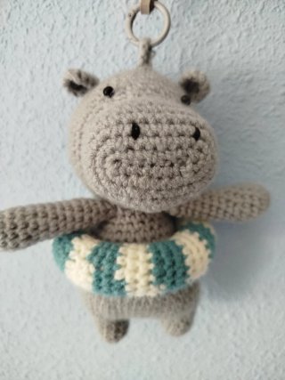 Llavero Hipopótamo Crochet