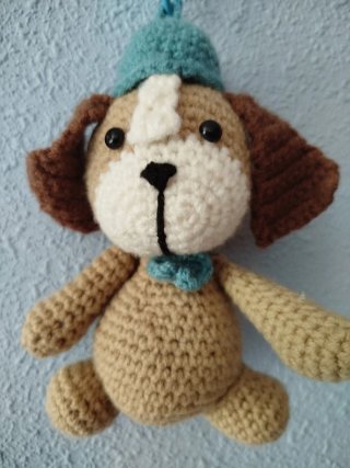 Llavero perrito crochet hecho a mano