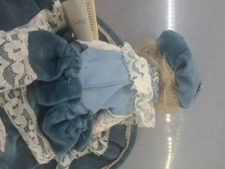 Bambola Romantica Porcellana Vestito Blu