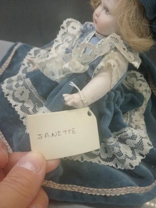 Bambola Romantica Porcellana Vestito Blu