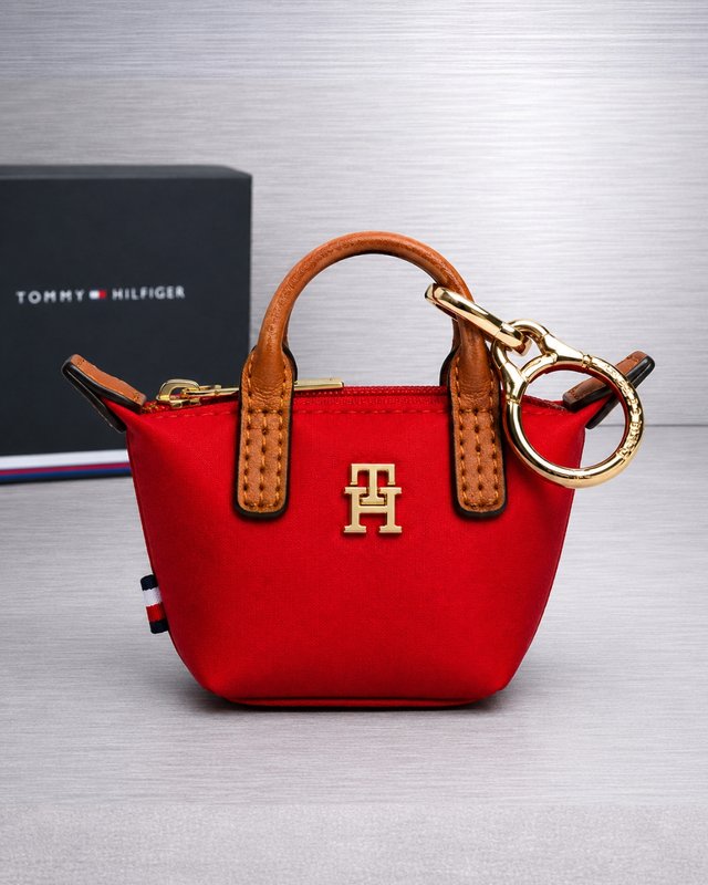 Tommy Hilfiger Llavero Mini Tote Bag Rojo Nuevo