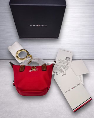Tommy Hilfiger Llavero Mini Tote Bag Rojo Nuevo