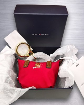 Tommy Hilfiger Llavero Mini Tote Bag Rojo Nuevo