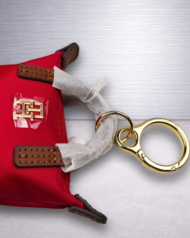 Tommy Hilfiger Llavero Mini Tote Bag Rojo Nuevo