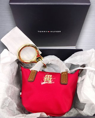 Tommy Hilfiger Llavero Mini Tote Bag Rojo Nuevo