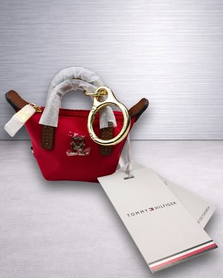 Tommy Hilfiger Llavero Mini Tote Bag Rojo Nuevo