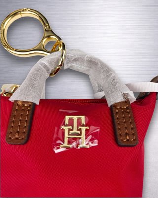 Tommy Hilfiger Llavero Mini Tote Bag Rojo Nuevo