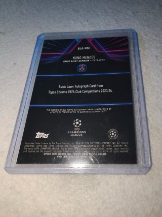 Nuno Mendes Autógrafo Topps Chrome PSG