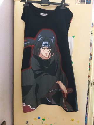 Camiseta larga Bershka Itachi Negra Talla L