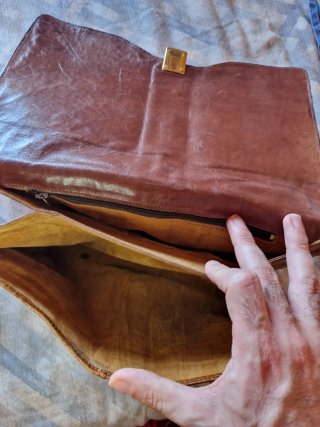 Borsa vintage pelle stampa cocco anni 70-80