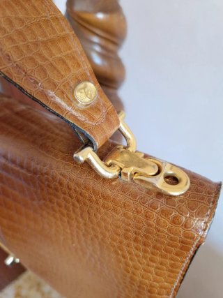 Borsa vintage pelle stampa cocco anni 70-80