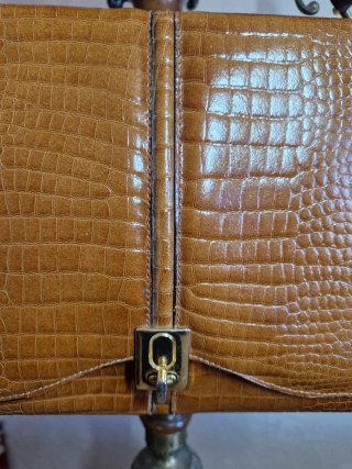 Borsa vintage pelle stampa cocco anni 70-80