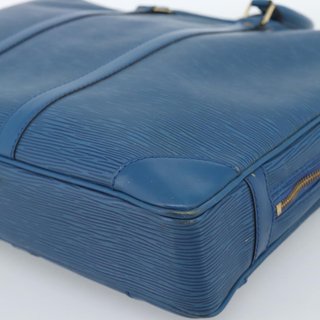 LOUIS VUITTON Epi Porte Documents Voyage Bag Blue