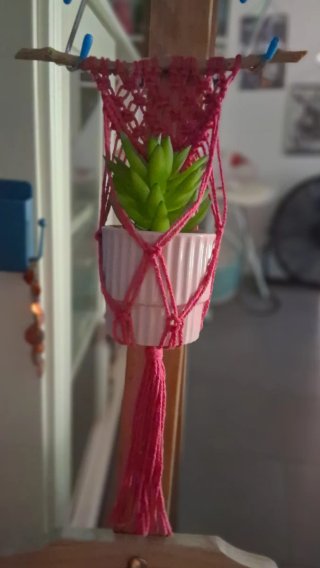Mini Cuelga Macetas de macrame Multicolor