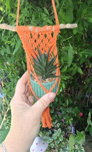Mini Cuelga Macetas de macrame Multicolor