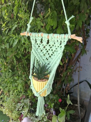 Mini Cuelga Macetas de macrame Multicolor