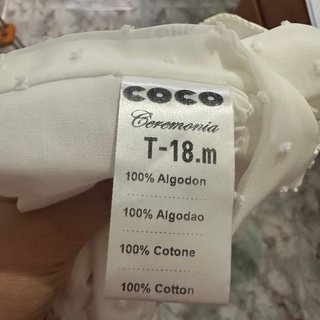 Vestido de Bautizo Algodón- Blanco 18 Meses