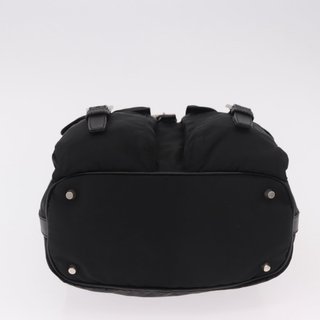 PRADA Shoulder Bag Nylon Black Silver Auth