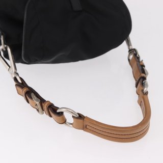 PRADA Shoulder Bag Nylon Black Silver Auth