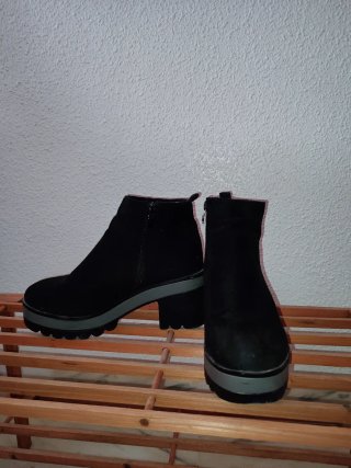 Botines negros mujer plataforma tacón