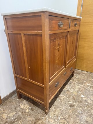 Aparador nogal mármol marquetería 100cm