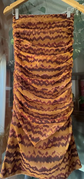 Zara Tubo Fruncido XS Marrón/Naranja