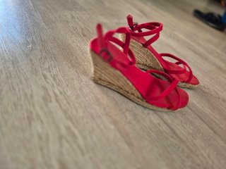 Sandalias Esparto Rojas Talla 39