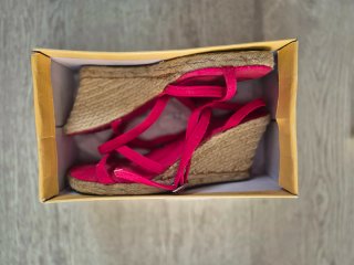 Sandalias Esparto Rojas Talla 39