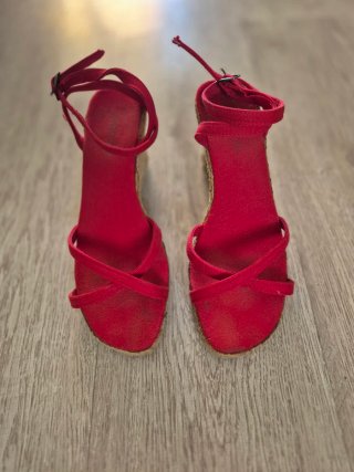 Sandalias Esparto Rojas Talla 39